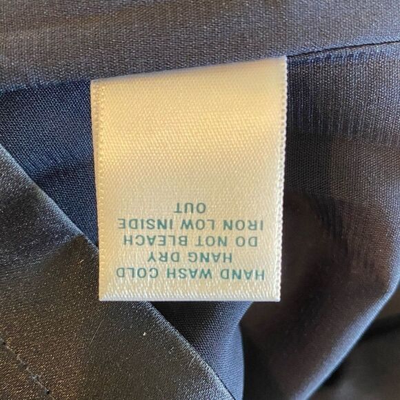 Pim + Larkin Sz M Navy Blue Satin Evening Wedding Long Maxi Flowy Skirt - Picture 9 of 10